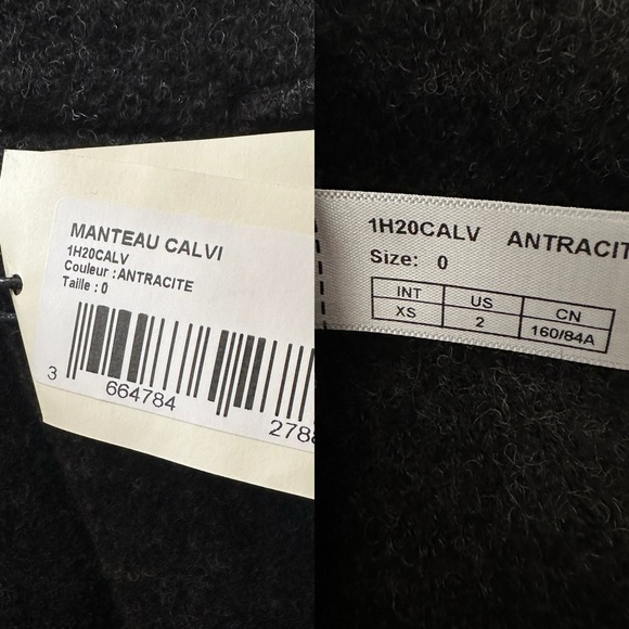 New ba&sh wool Calvi coat. Anthracite. Size European 0 (or 2 in US) - Picture 11 of 15